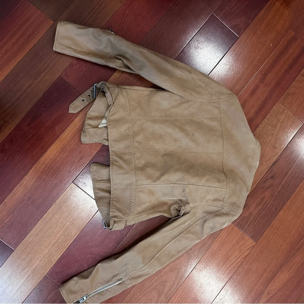 We The Free by Free People - Brown Tan Moto Jacket - Size Small